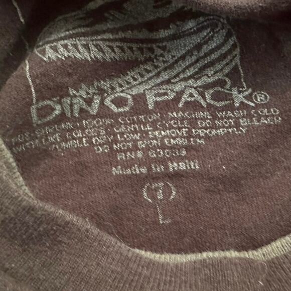 Glow Dinosaur Sz 7 Long Sleeve 100% Cotton T Shirt Boy Kid Black Night Fun light - Picture 4 of 6